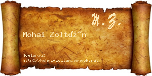 Mohai Zoltán névjegykártya